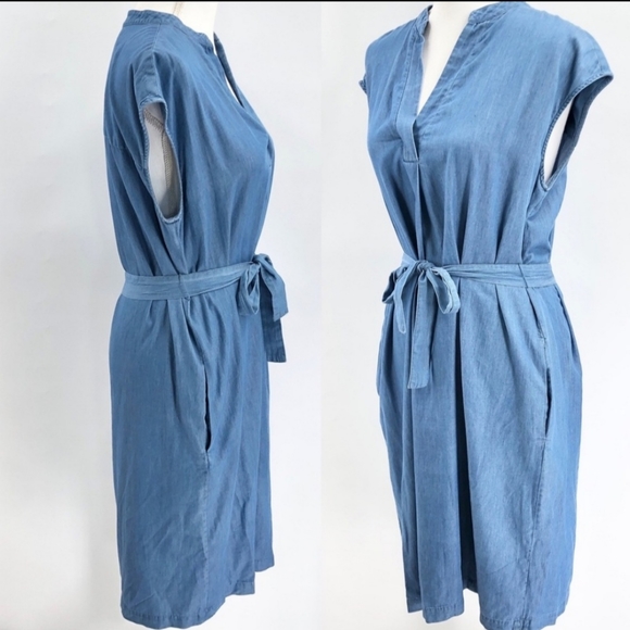 Jones New York Denim Tie Dress- Size 10 - Picture 2 of 13